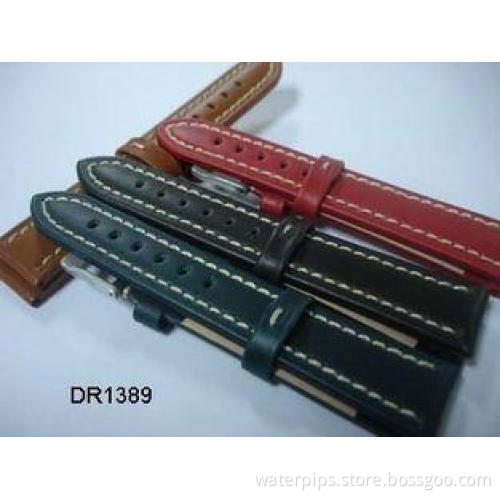 Oil Leather / Korea Plain Leather Wrist Watch Straps, Stron